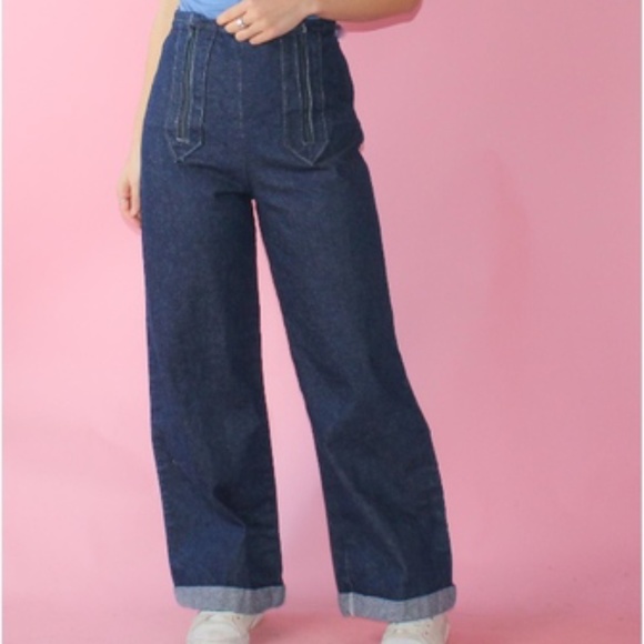Vintage Denim - (11) VTG 1960s Rare High Waisted Sailor Jeans